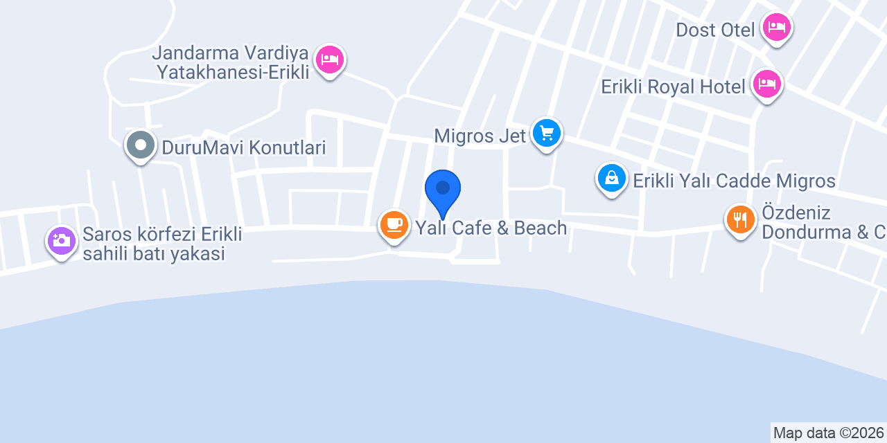 Arda Tatil Evleri Erikli konumu