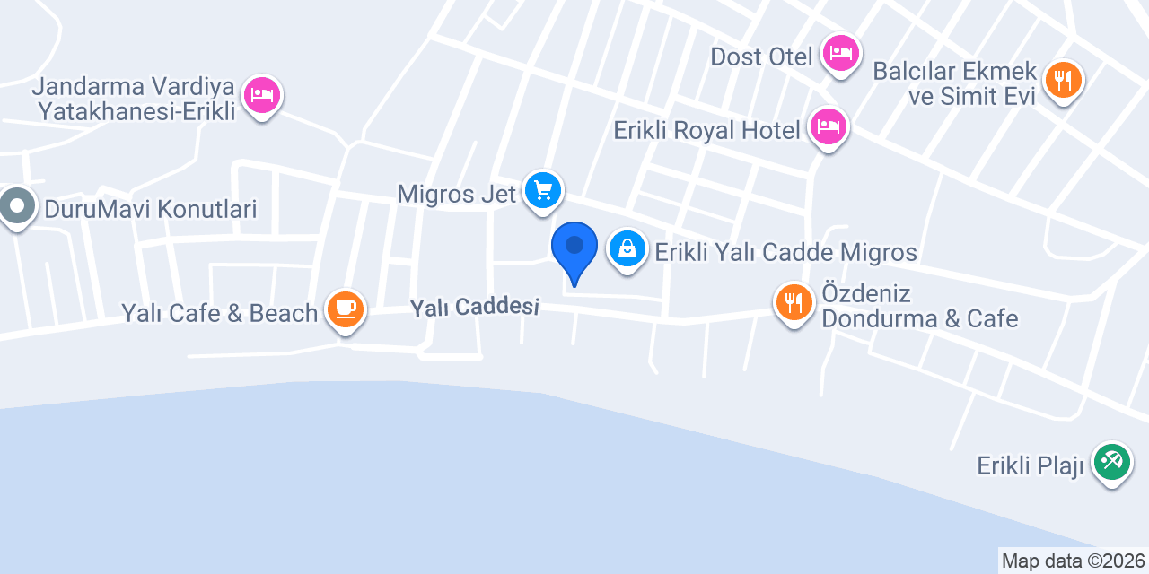Erikli Kumsal Cafe Bar konumu