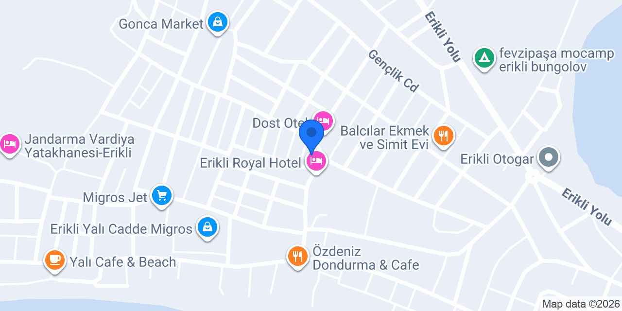 Erikli Ödül Pansiyon konumu