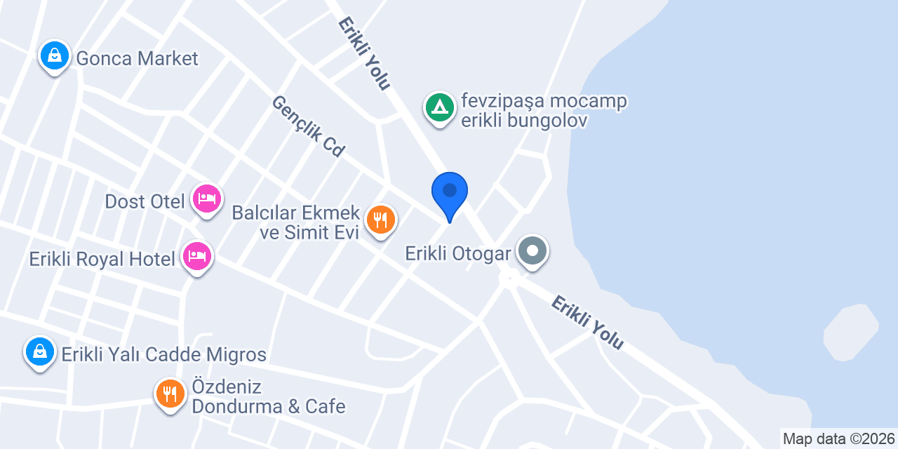 Yiğit Pansiyon Erikli Ağaç Evler konumu