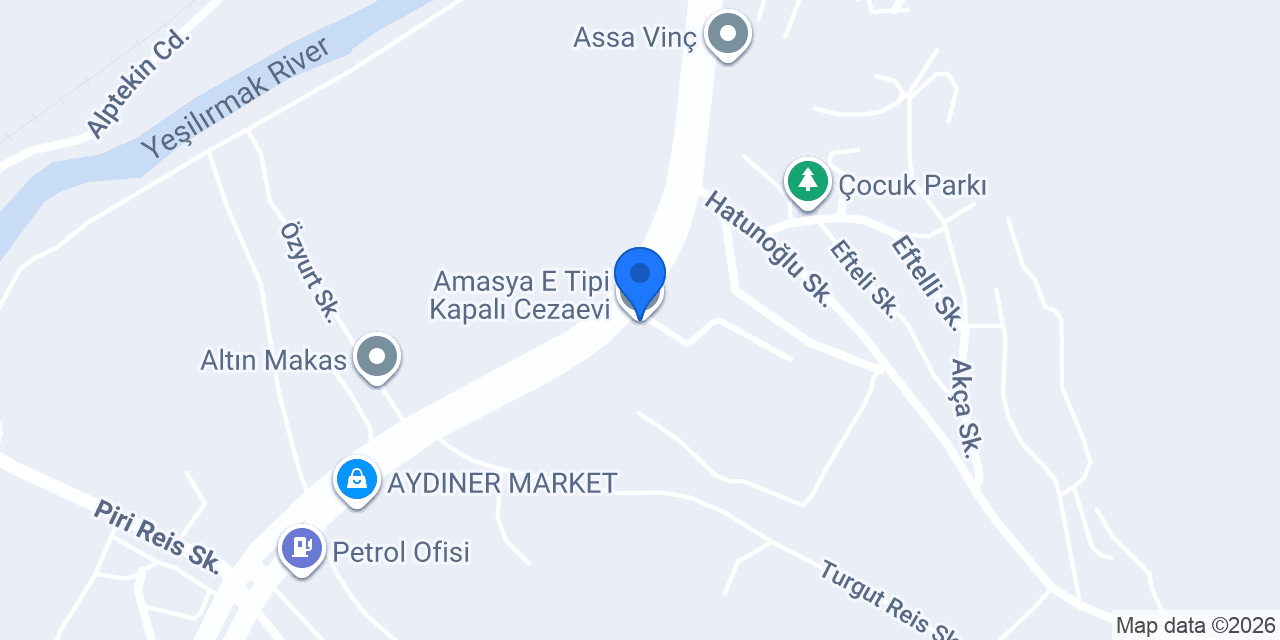 Amasya E Tipi Kapalı Cezaevi konumu