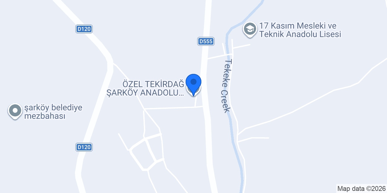 ÖZEL TEKİRDAĞ ŞARKÖY ANADOLU LİSESİ konumu