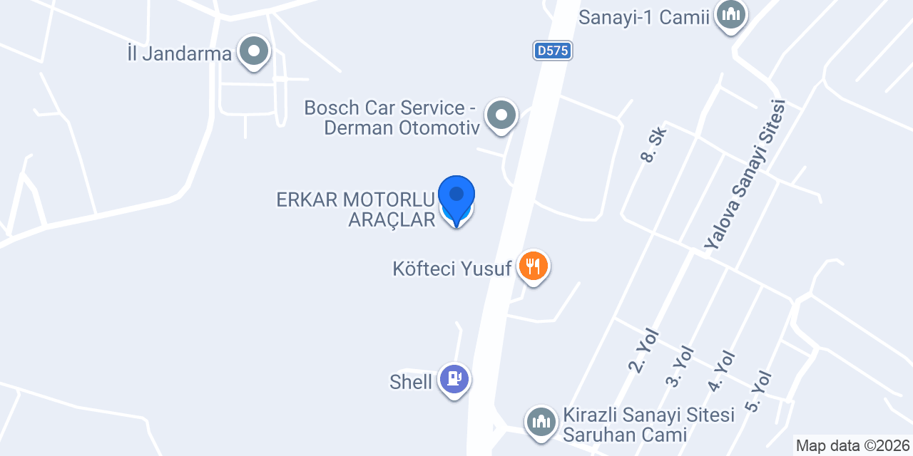 ERKAR MOTORLU ARAÇLAR konumu