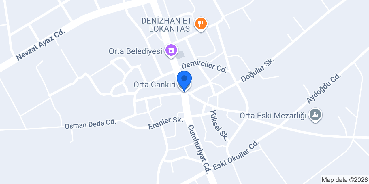 Orta İlçe Nüfus Müdürlüğü konumu