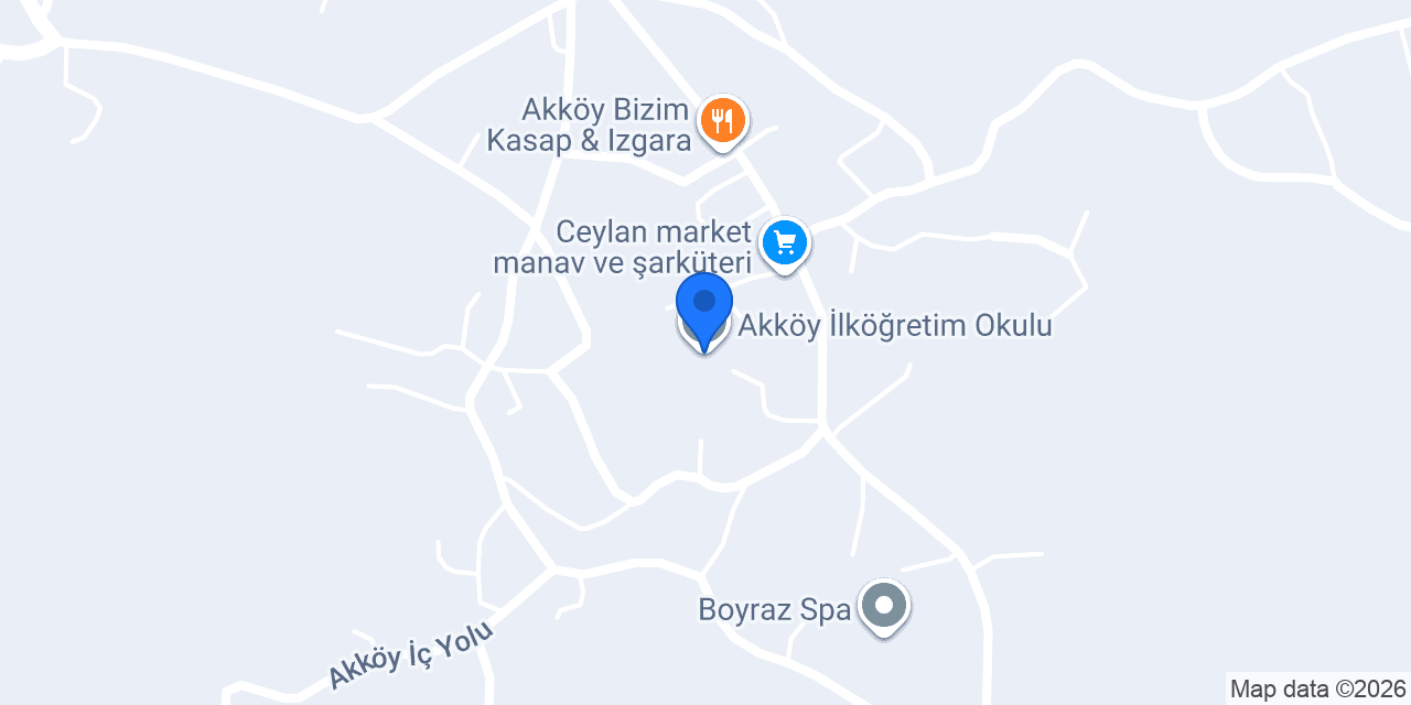 Akköy İlköğretim Okulu konumu