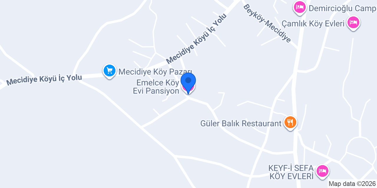 Emelce Köy Evi Pansiyon konumu