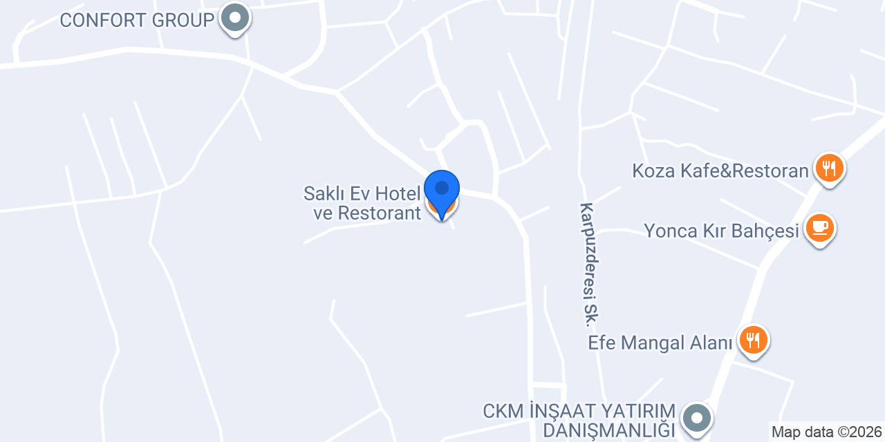 Saklı Ev Hotel ve Restorant konumu