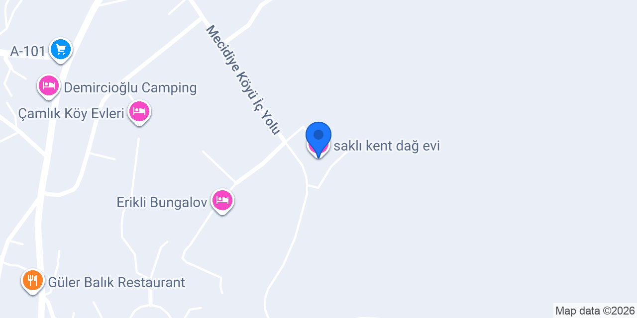 saklı kent dağ evi konumu