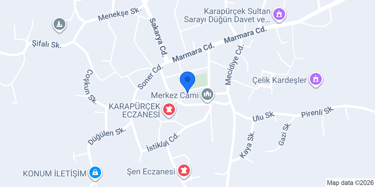 CHP Karapürçek İlçe Başkanlığı konumu