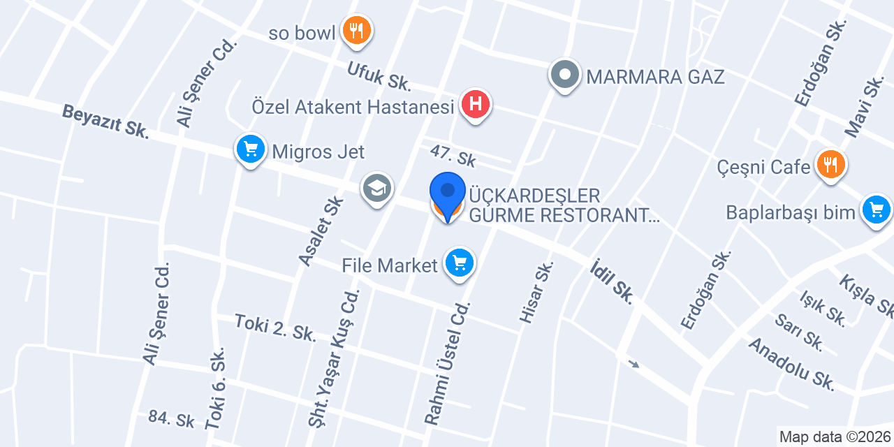 ÜÇKARDEŞLER GURME RESTORANT KASAP konumu