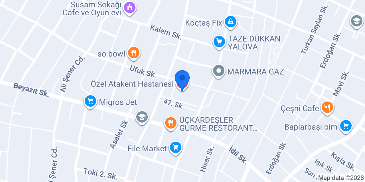 Özel Atakent Hastanesi konumu