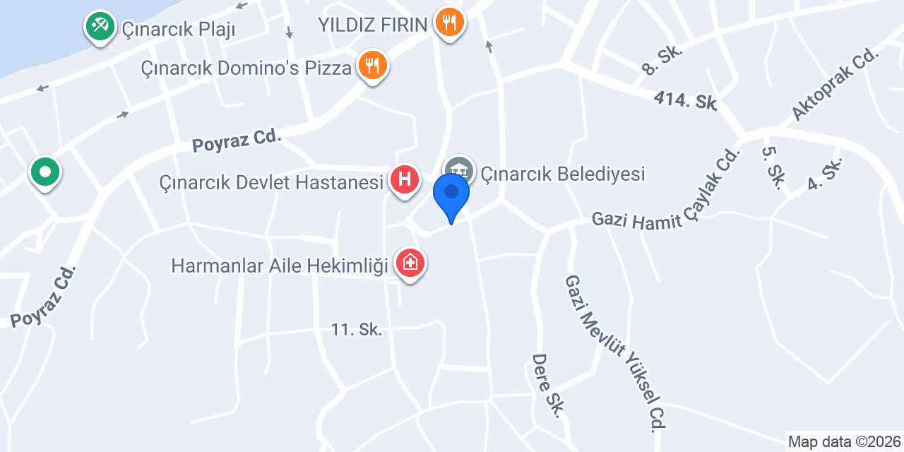 Çınarcık İlçe Nüfus Müdürlüğü konumu