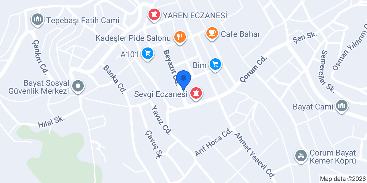 Bayat Eczanesi konumu