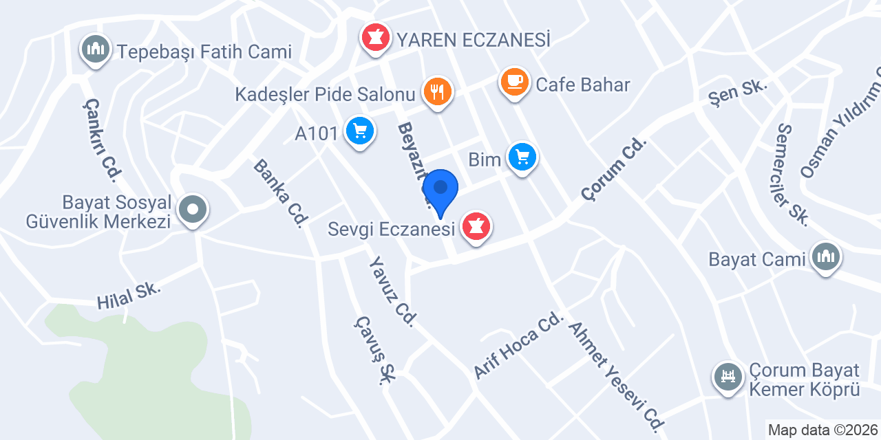 Ptt-bayat Şubesi konumu