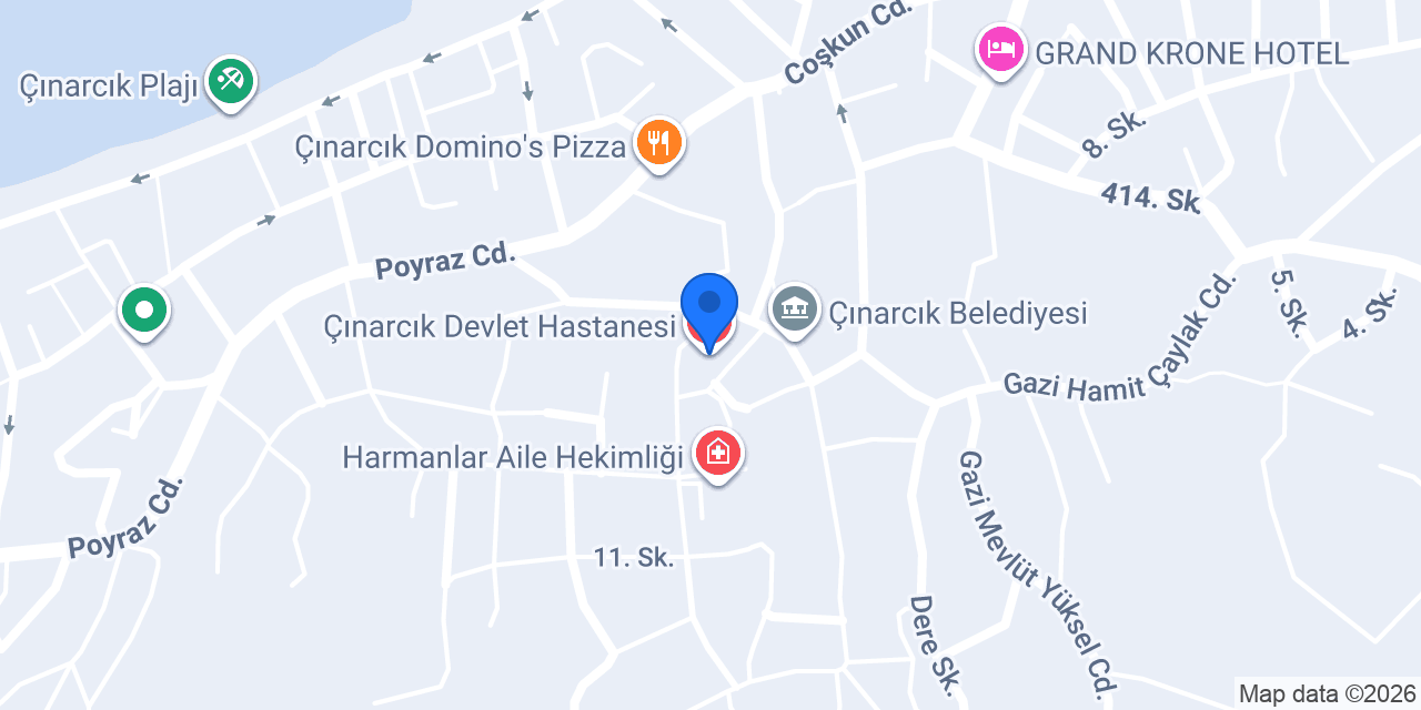 Çınarcık Devlet Hastanesi konumu