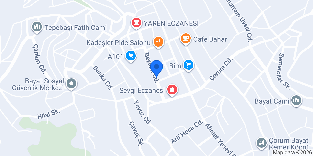 Bayat İlçe Milli Eğitim Müdürlüğü konumu