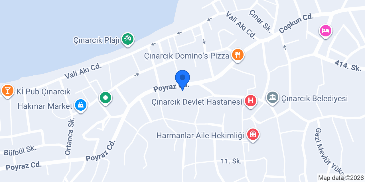 Çınarcık Tesisat konumu