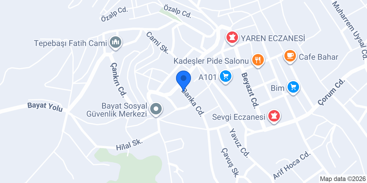Halkbank Bayat Şubesi konumu
