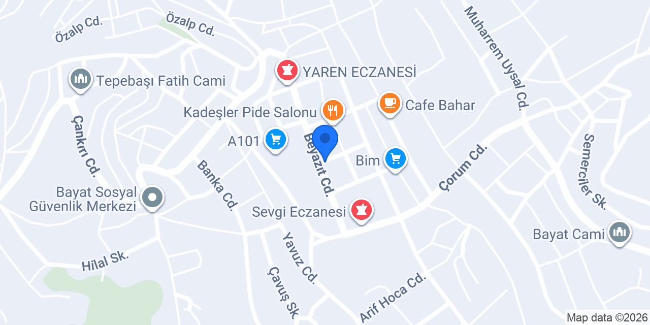 Bayat İlçe Nüfus Müdürlüğü konumu