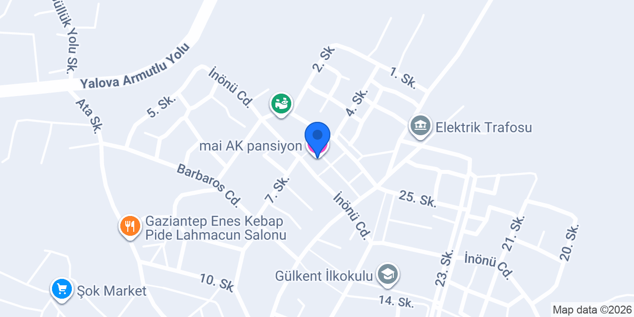 mai AK pansiyon konumu