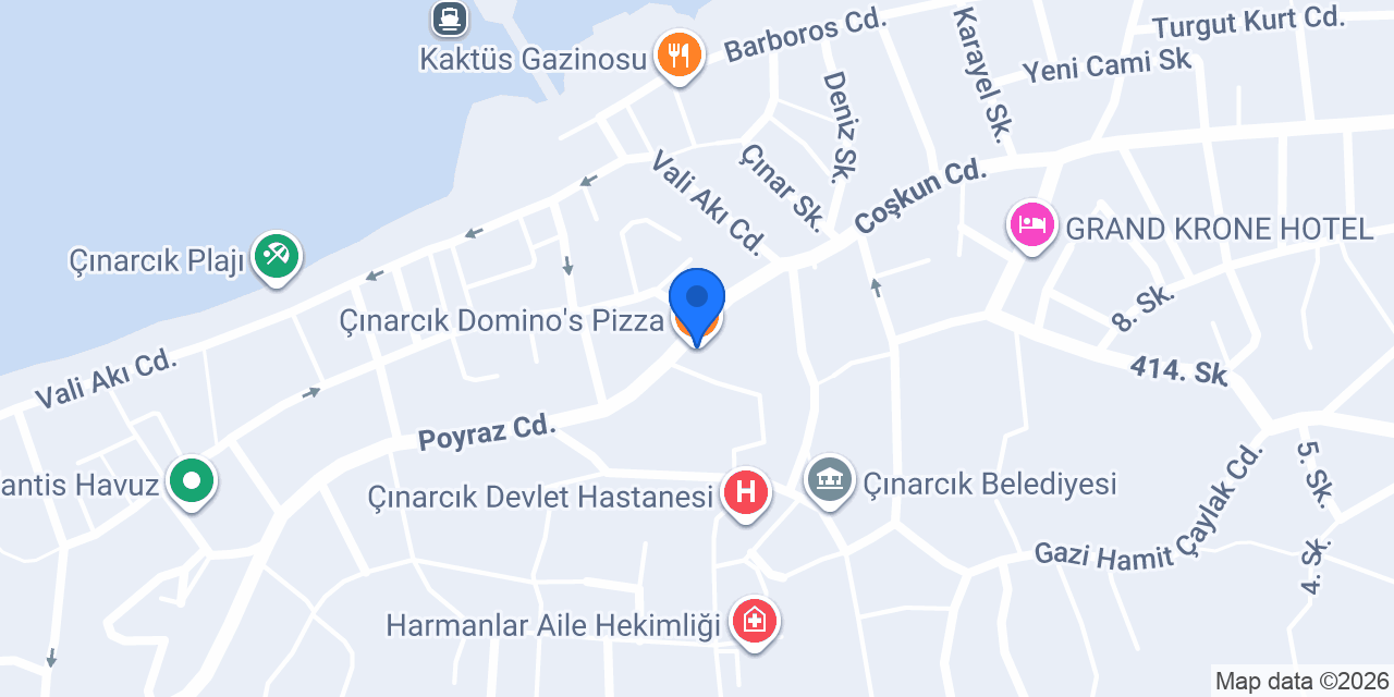 Çınarcık Domino's Pizza konumu