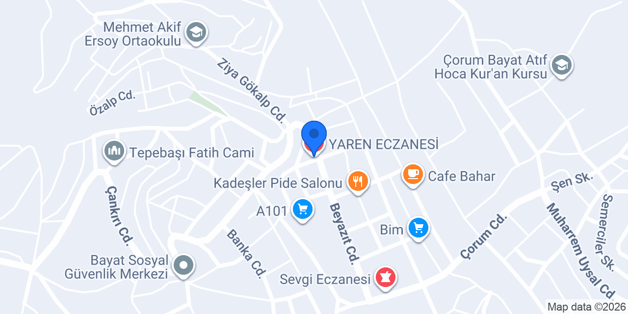 YAREN ECZANESİ konumu