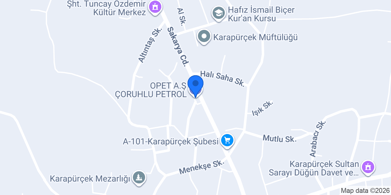 OPET A.Ş ÇORUHLU PETROL konumu