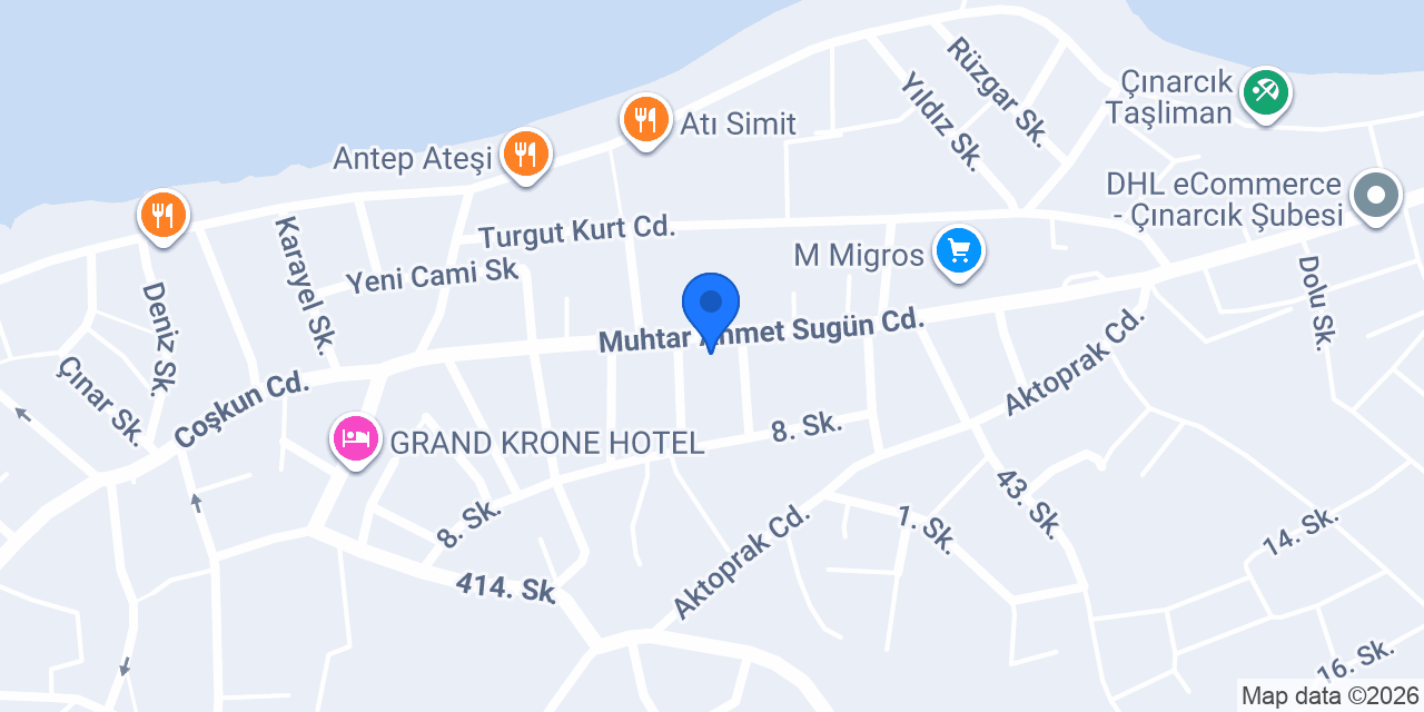 Çınarcık Esma Sultan restoran konumu