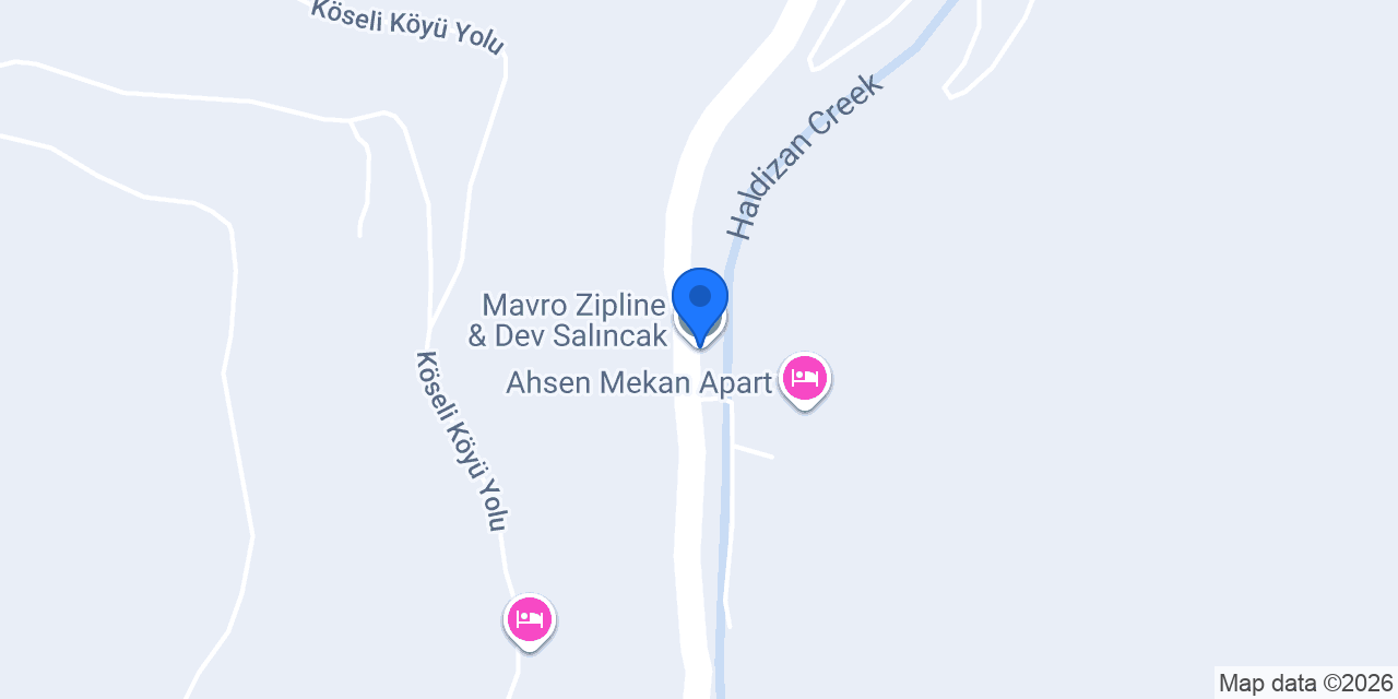 Mavro Zipline & Dev Salıncak konumu