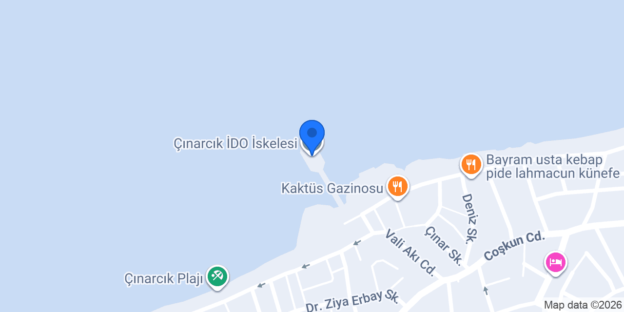 Çınarcık İDO İskelesi konumu