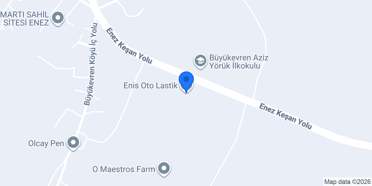 Enis Oto Lastik konumu