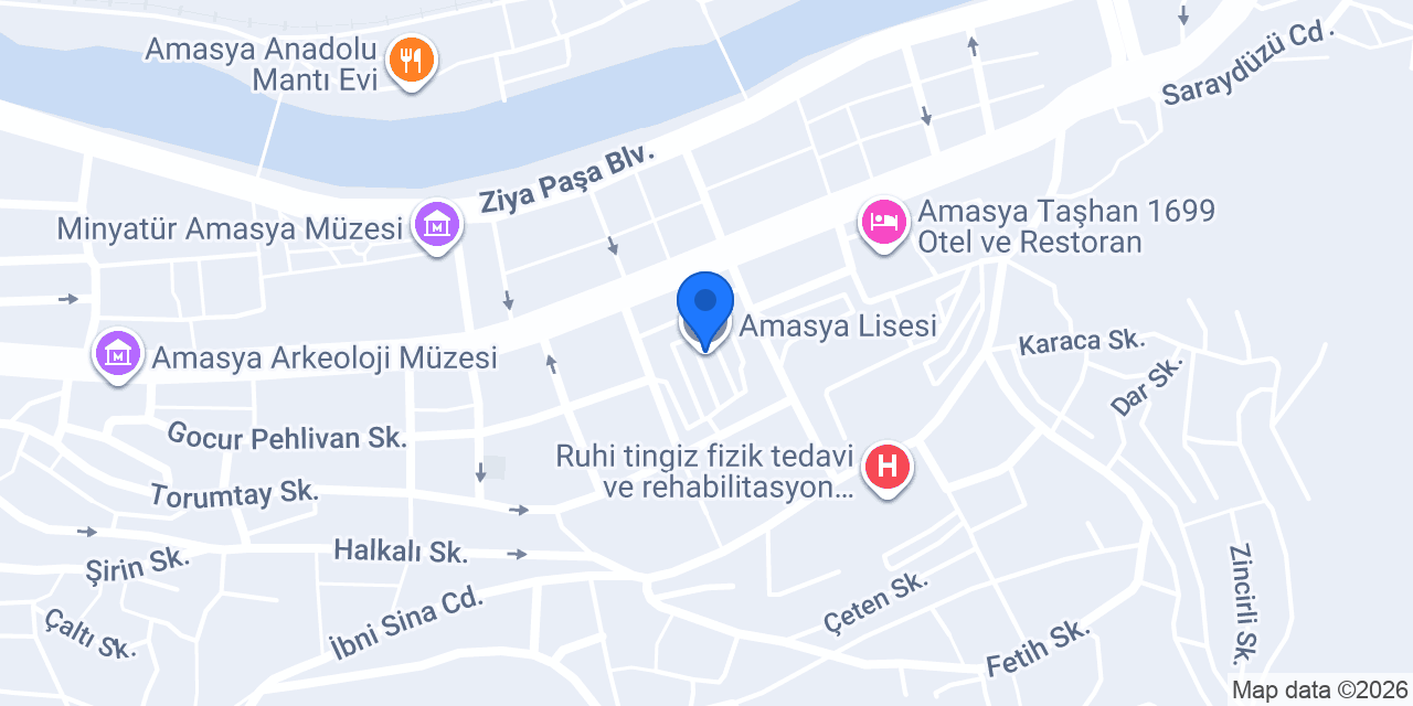 Amasya Lisesi konumu