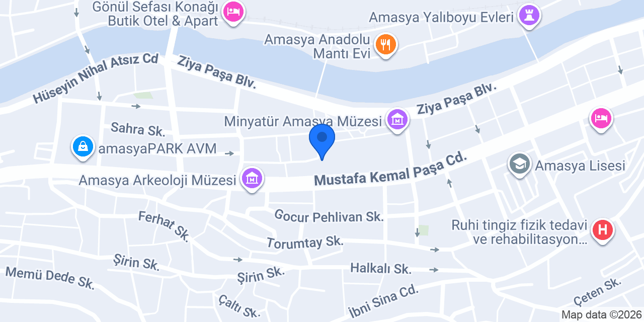 Özel Amasya Uzmanlar Tıp Merkezi konumu