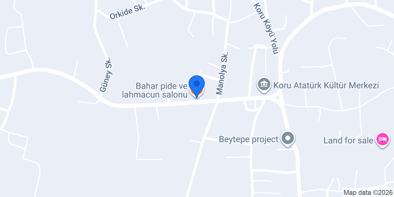 Bahar pide ve lahmacun salonu konumu