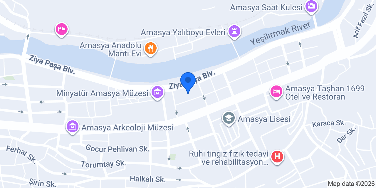 Amasya Defterdarlığı konumu