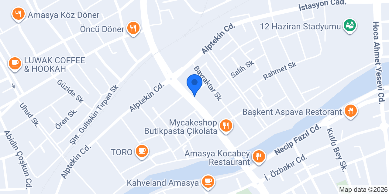 Sütlüce Kadayıf Amasya konumu