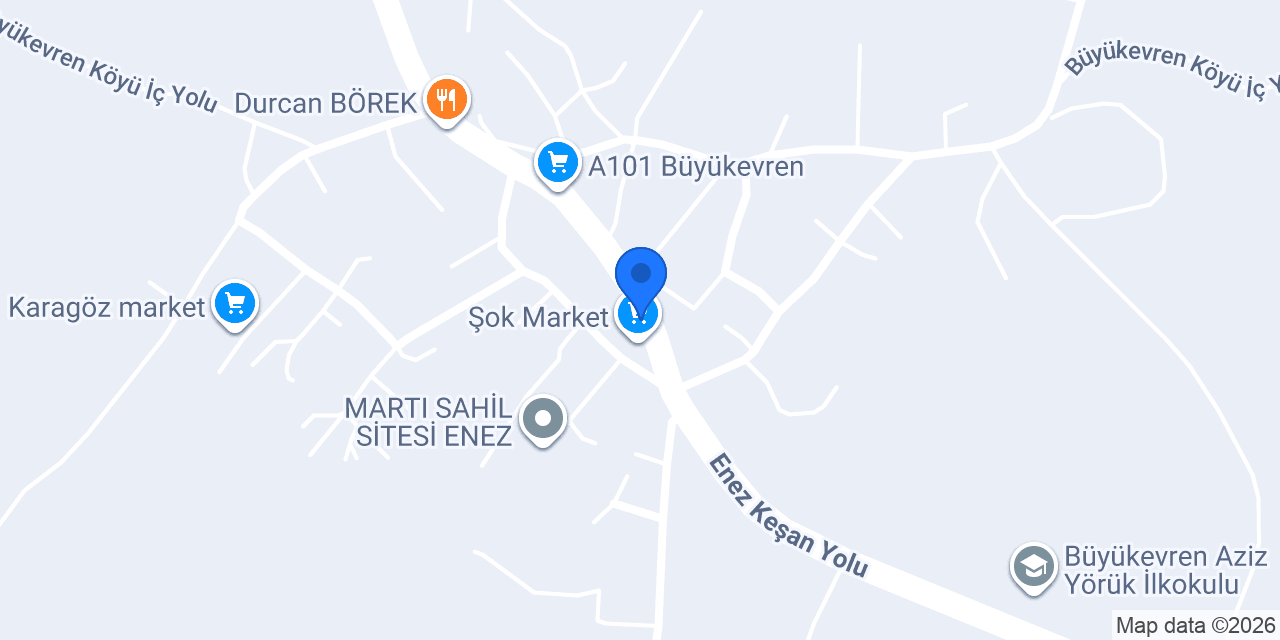 Uzun Ticaret Büyükevren Köyü Enez konumu