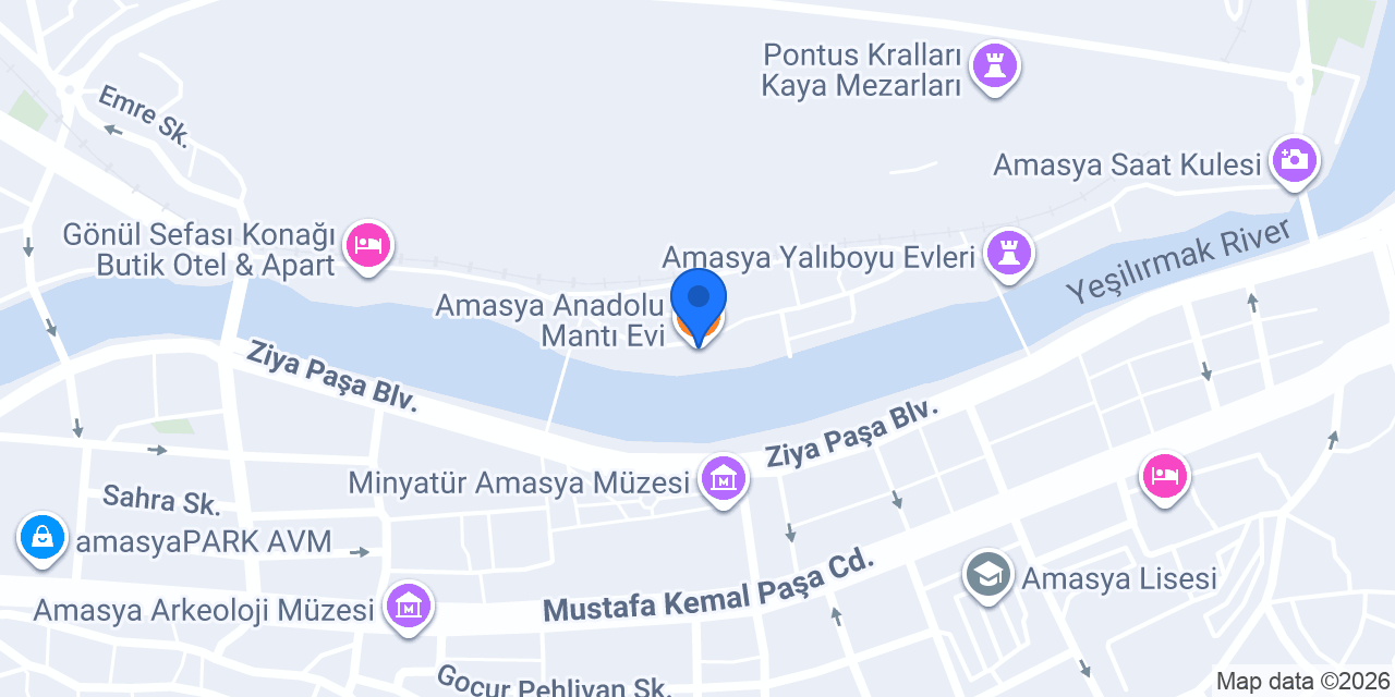 Amasya Anadolu Mantı Evi konumu