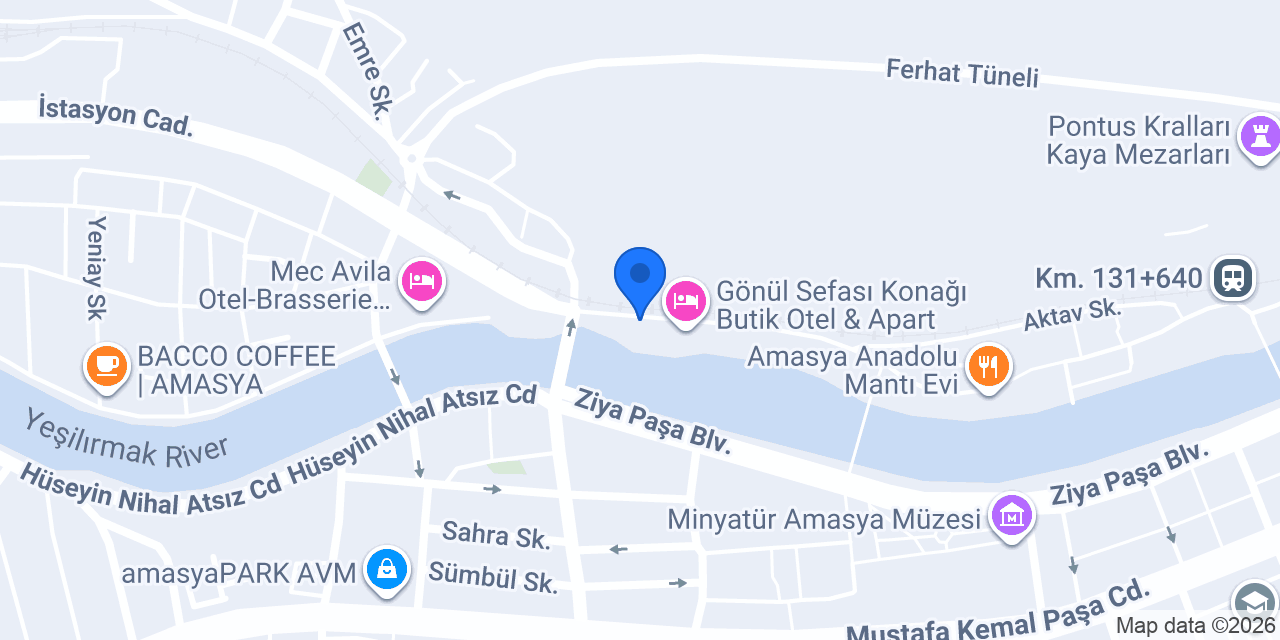 Amasya Teşup Konak Otel konumu