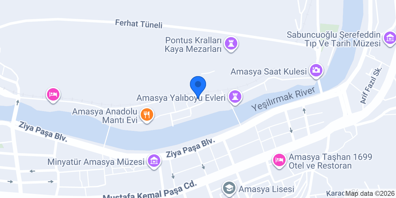 Amasya Saklı Çini Atölyesi konumu