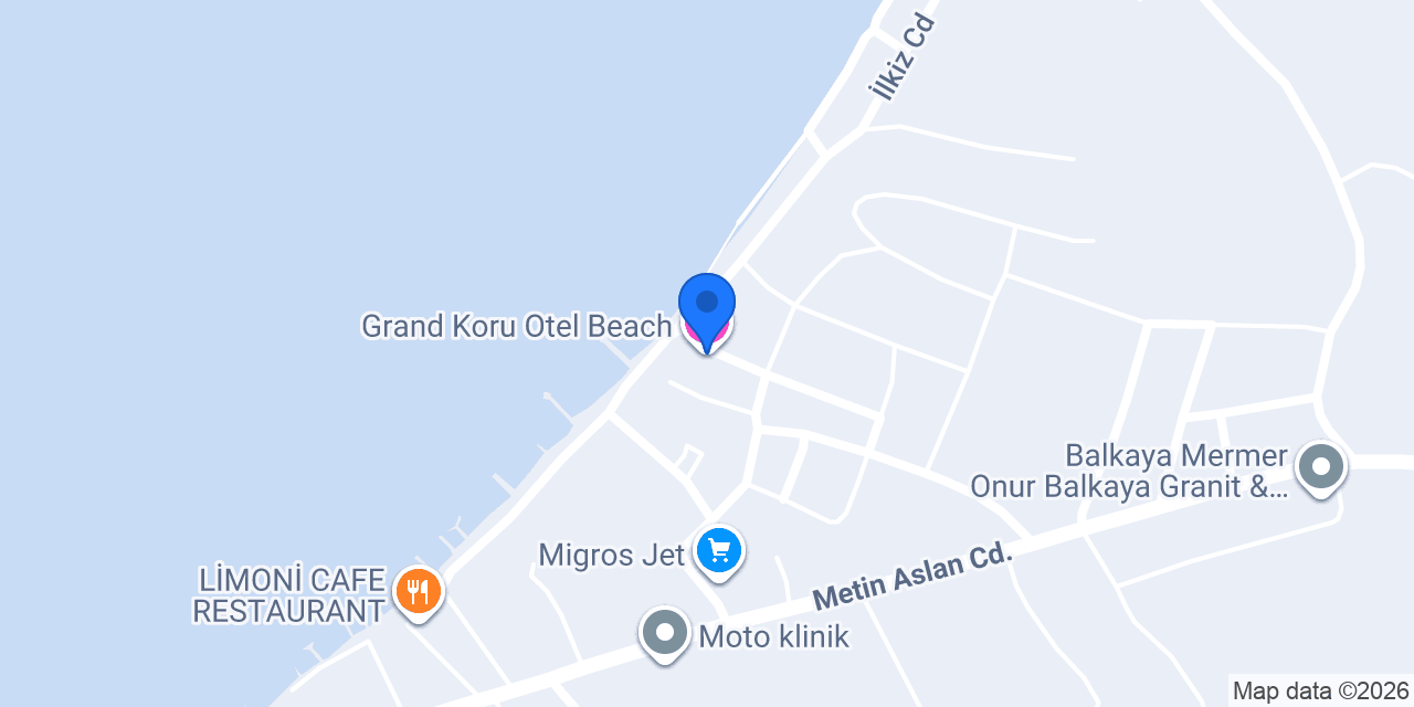 Grand Koru Otel Beach konumu