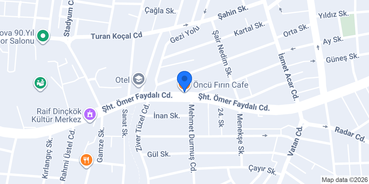 Öncü Fırın Cafe konumu