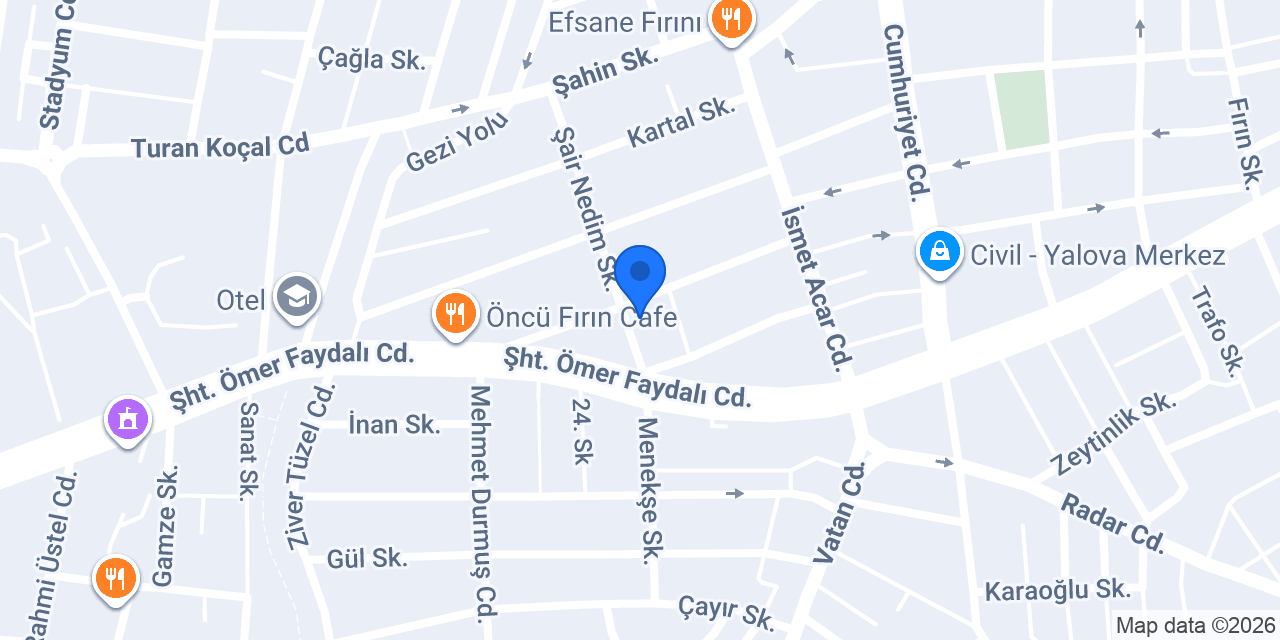 Yalova Koltuk Yıkama konumu