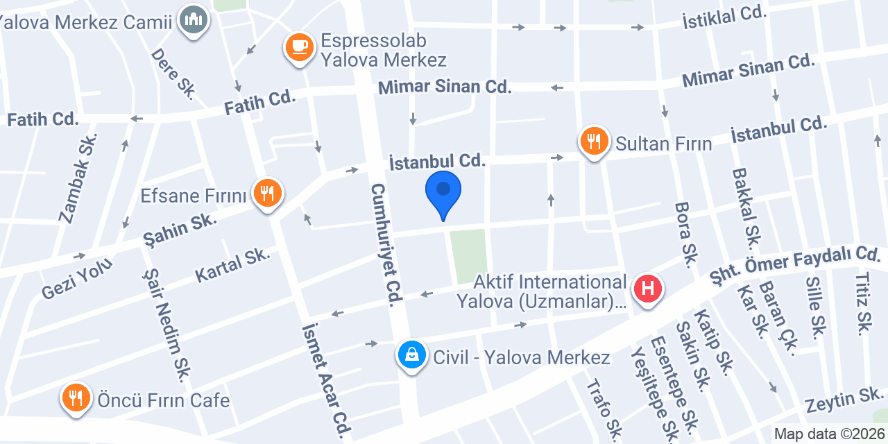 Yalova Çınar Sürücü Kursları Çınar Şubesi konumu
