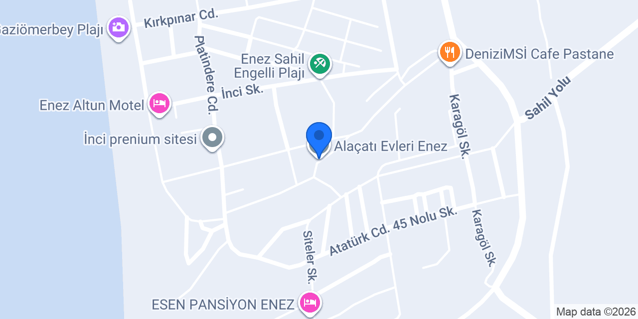 Alaçatı Evleri Enez konumu