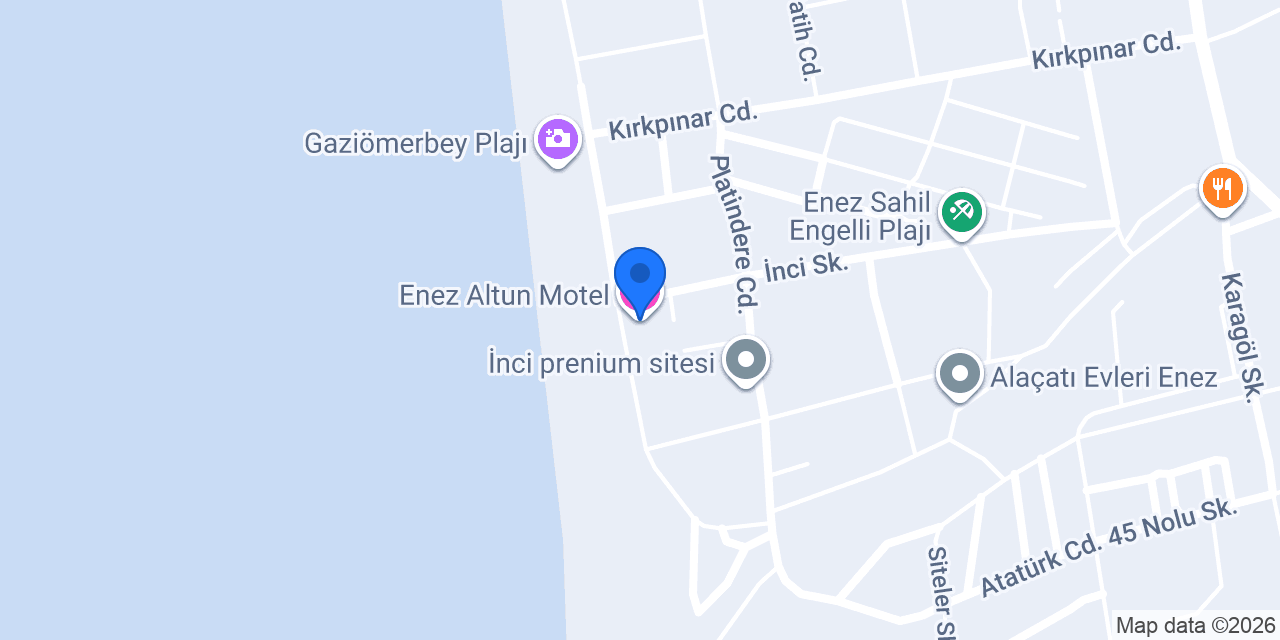 Enez Altun Motel konumu