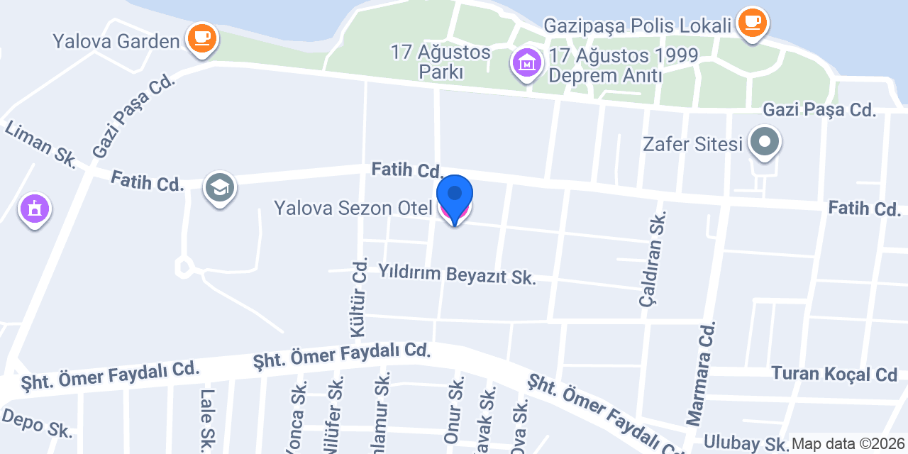 Yalova Sezon Otel konumu
