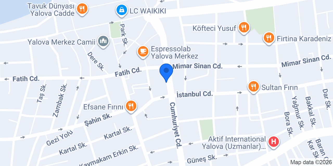 Akbank Yalova Şubesi konumu