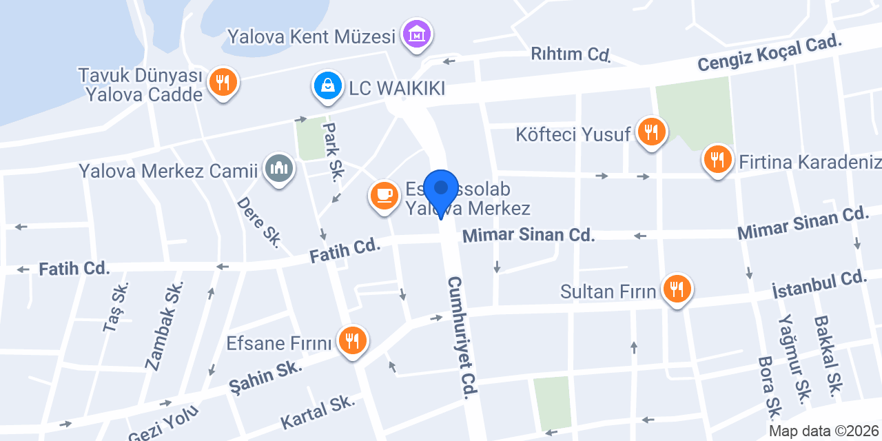 Yapı Kredi - Yalova Şubesi konumu