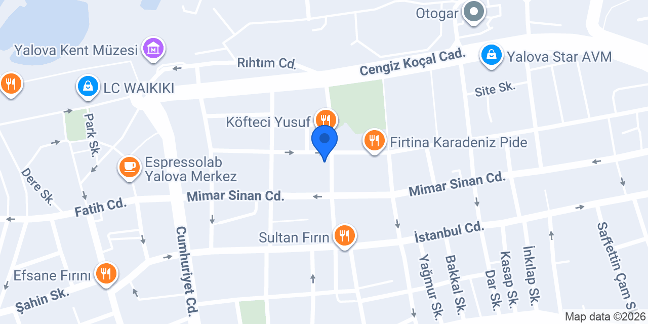 Yalova Hukuk Bürosu konumu